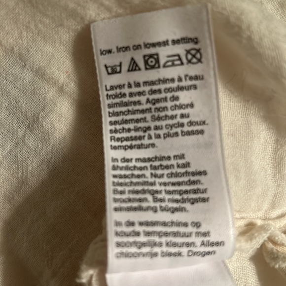 Madewell Patchwork Diamond Print Crinkle Gauze Peasant Top - M - Picture 15 of 16